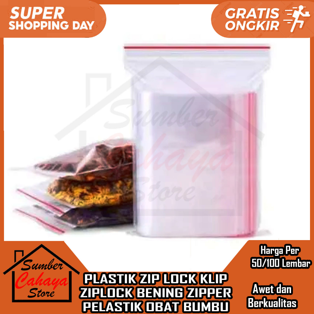 Jual Plastik Zip Lock Klip 30x40 Ziplock Clip Bening Zipper Ctik Pelastik Obat Bumbu Cetik 7655