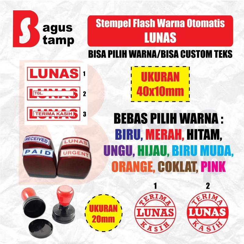 Jual Stempel Lunas Warna Otomatis Flash Bisa Isi Ulang Shopee Indonesia