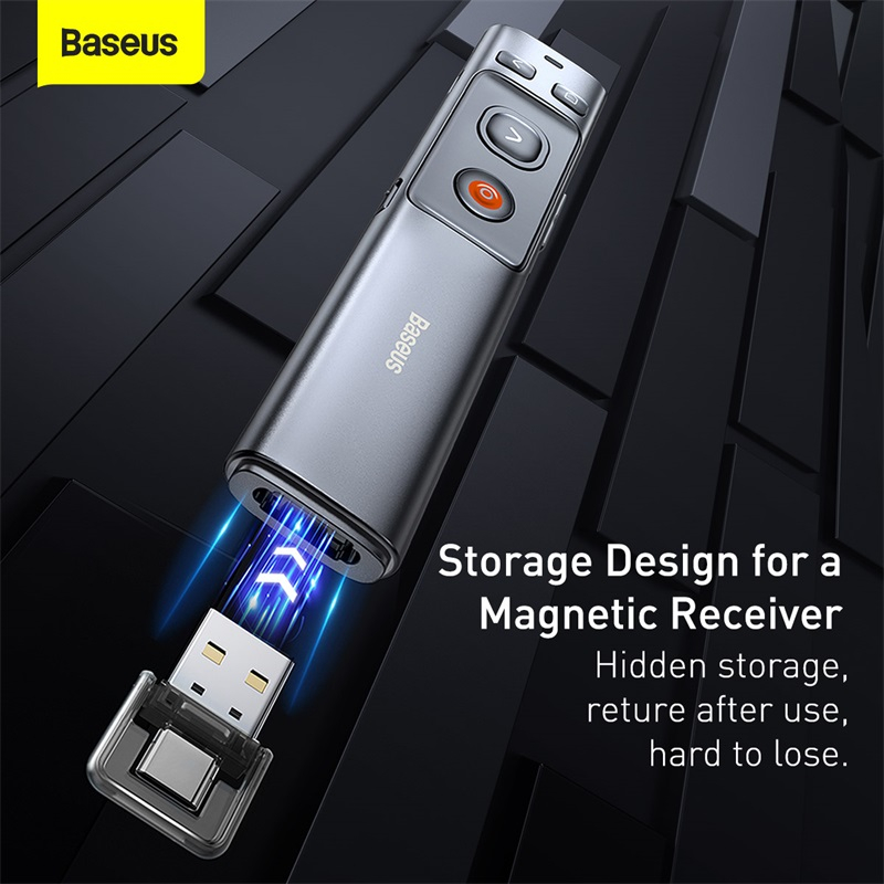 Jual Baseus Wireless Laser Hijau Green Presenter Pointer USB C Original ...