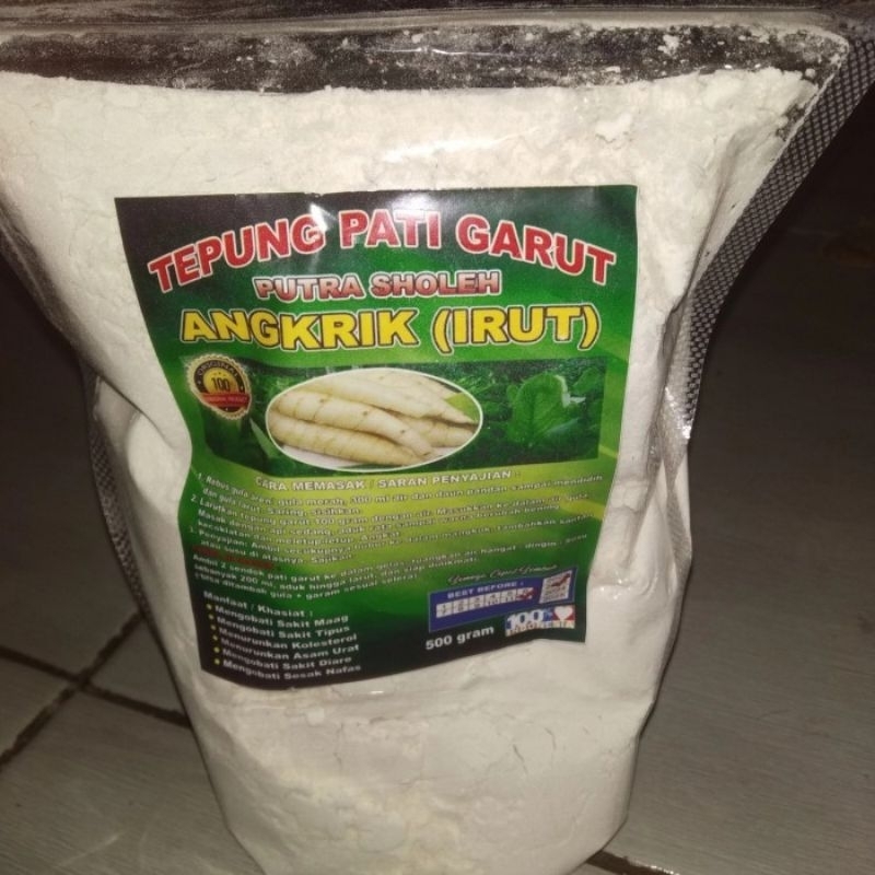 Jual TEPUNG GARUT 500 GR HERBAL ASAM LAMBUNG TEPUNG IRUT JENGKIRUT PATI ...