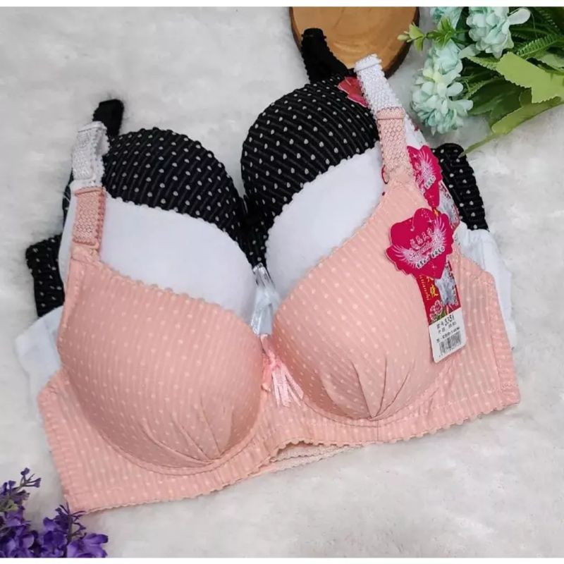 Jual Bra 3351 Bra Kawat Abg Busa Tebal Kancing 3 Bra Fashion Ukuran 34 Sampai 40 Bra Kawat Full 4410