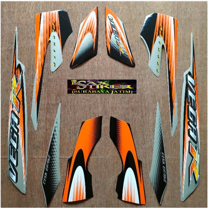 Jual Striping Original Yamaha Vega R hitam silver Lis oren tahun 2006 ...