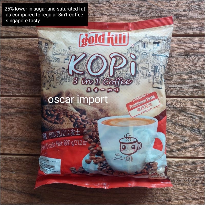 Kopiko Premium 3 in 1 Coffee Mix- 12 bags/case (21.2oz (600g))