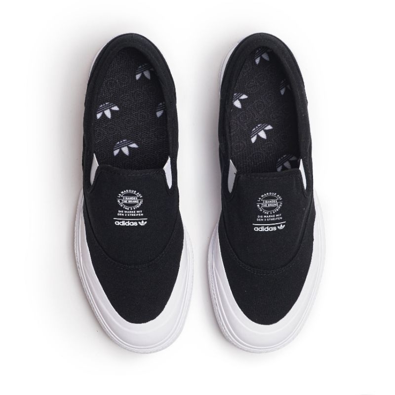 Jual SEPATU SNEAKERS ADIDAS NIZZA RF SLIP ON BLACK WHITE (S23722 ...