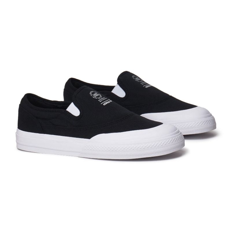 Jual SEPATU SNEAKERS ADIDAS NIZZA RF SLIP ON BLACK WHITE (S23722 ...