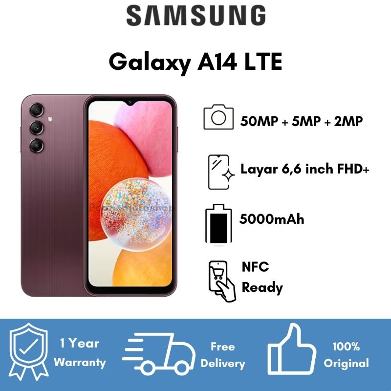 Jual Samsung Galaxy A14 LTE 4/128GB - Dark Red | Shopee Indonesia