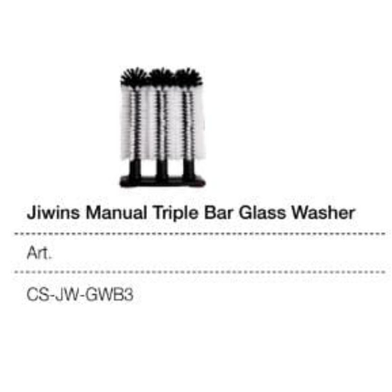 Jual Jiwins Manual Triple Bar Glass Washer / Sikat Gelas Bar / Spulboy