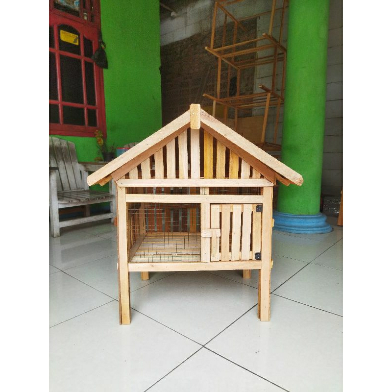 Jual kandang ayam model rumah kayu mahoni oven | Shopee Indonesia