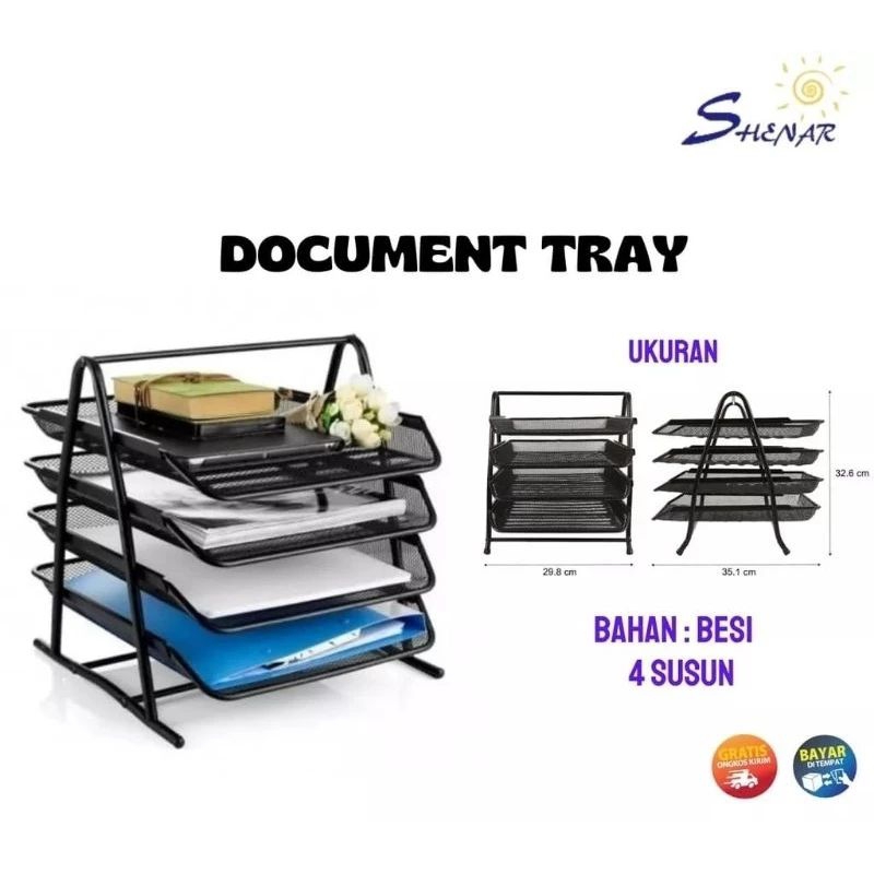 Jual Rak Dokumen 4 Susun Document Tray 4 Tier Document Tray Latte Shopee Indonesia 4169