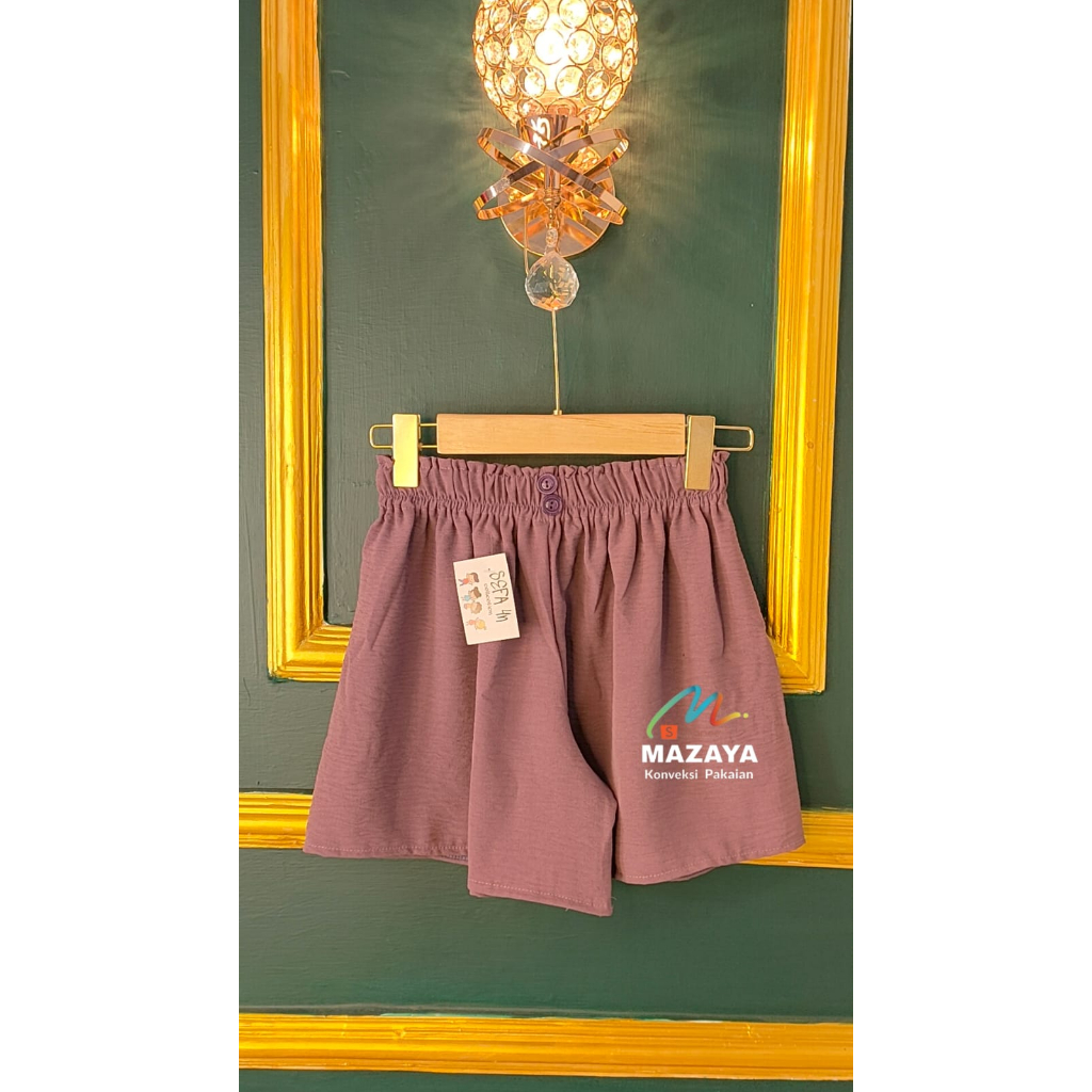 CHACHA KANCING )HOT PANTS CELANA PENDEK WANITA DEWASA CLANA JUMBO SANTAI  PREMIUM AIRFLOW RAYON CRINCKLE CHACHA MUNIKO ELODIE KANCING PITA POLOS