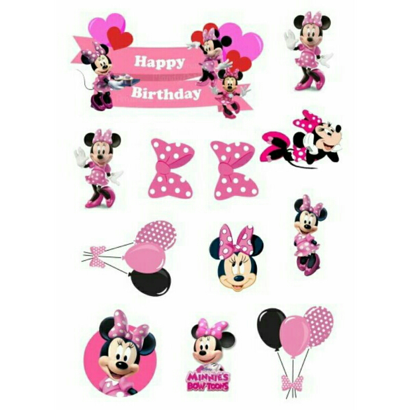 Jual Topper MINNIE MOUSE Custom/ Hiasan Cake ULTAH Tema Minnie Mouse ...