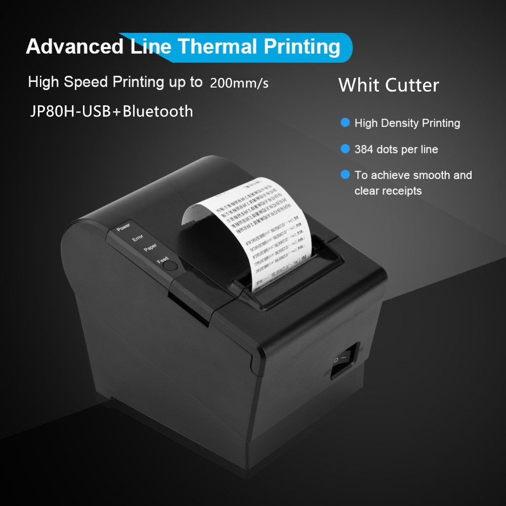 Jual PRINTER KASIR THERMAL POS 80MM 80H BLUETOOTH USB AUTO CUTTER