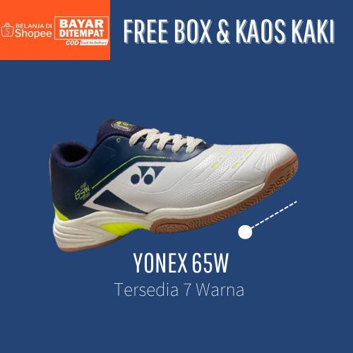 Jual Sepatu Badminton Yonex W Putih Navy Shopee Indonesia