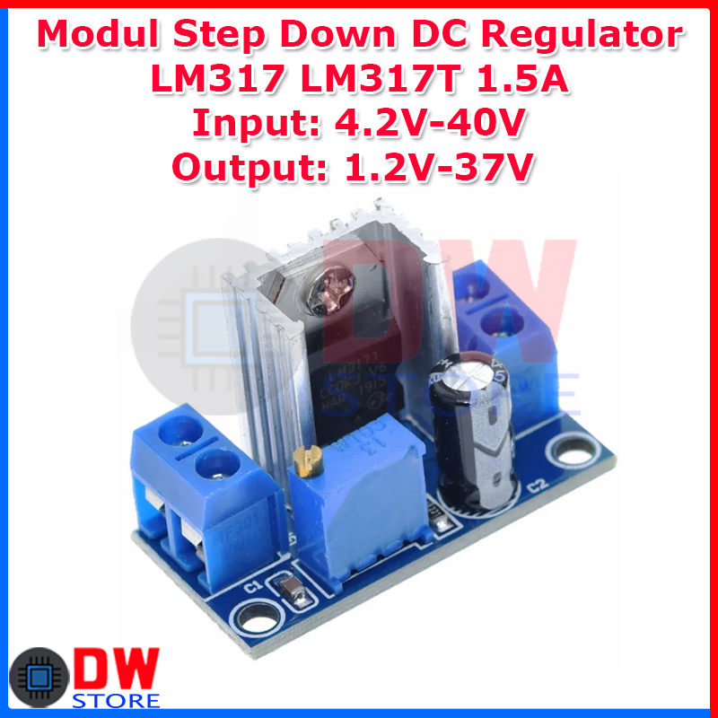 Jual LM317 LM317T Step Down Adjustable Regulator Power Supply 1.5A 4.2V ...