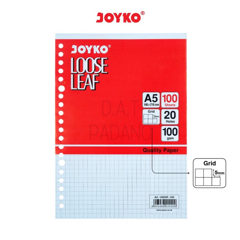 Jual LOOSE LEAF JOYKO ISI BINDER JOYKO GRID/ PETAK A5 100 LEMBAR 80 GSM ...