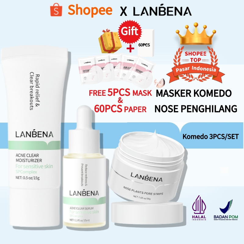 Jual [BPOM] LANBENA Blackhead Remover Mask Masker Wajah Masker Komedo ...