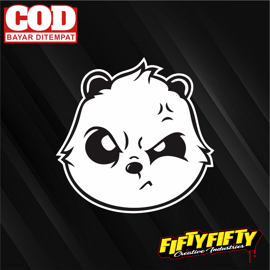 Jual Stiker Cutting KEPALA PANDA Stiker Viral ANGRY PANDA Terbaru ...