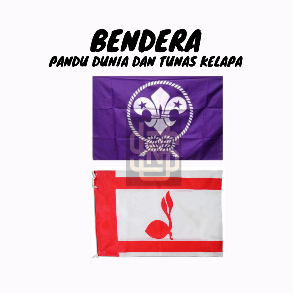 Jual BENDERA PANDU DAN CIKAL Ukuran 50x75 Tunas Kelapa Merah Putih dan