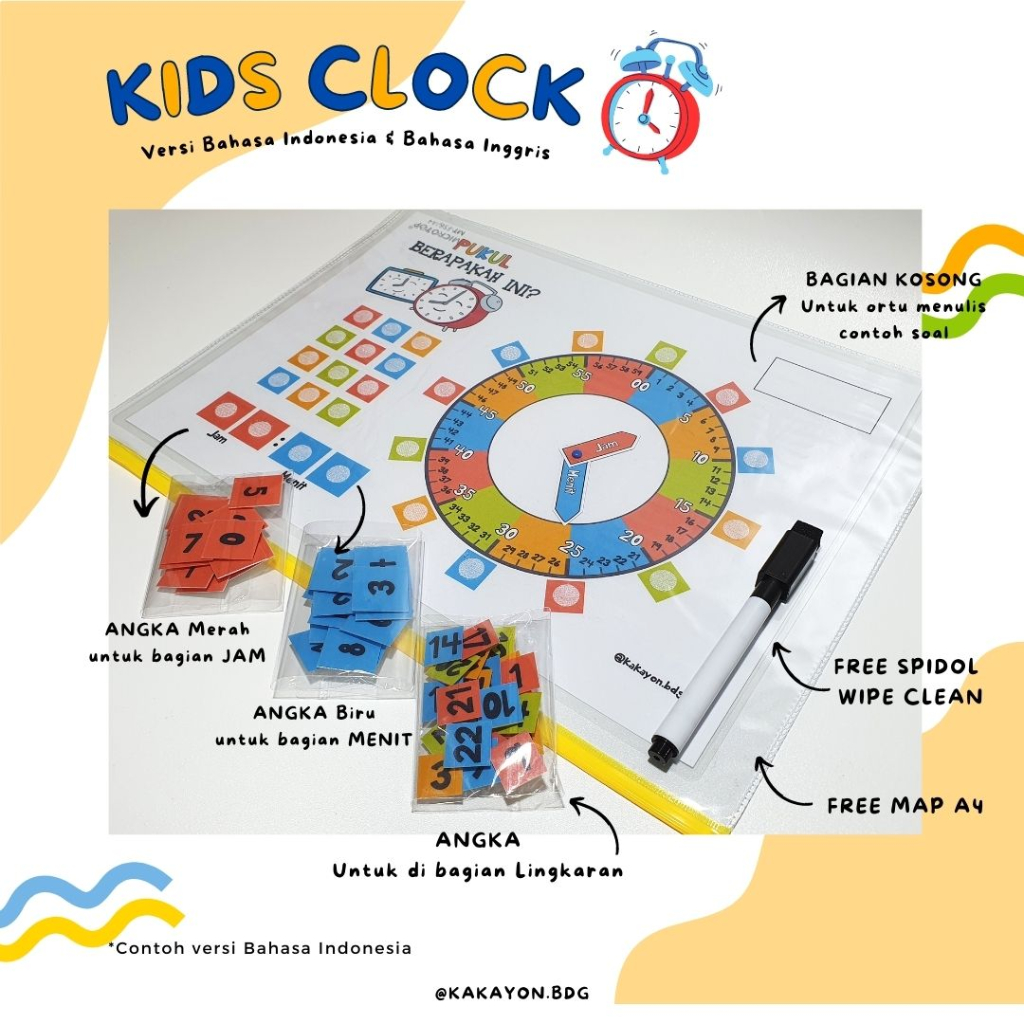 Jual Kids Clock Activity / Mainan Aktivitas Belajar Jam Anak | Shopee ...