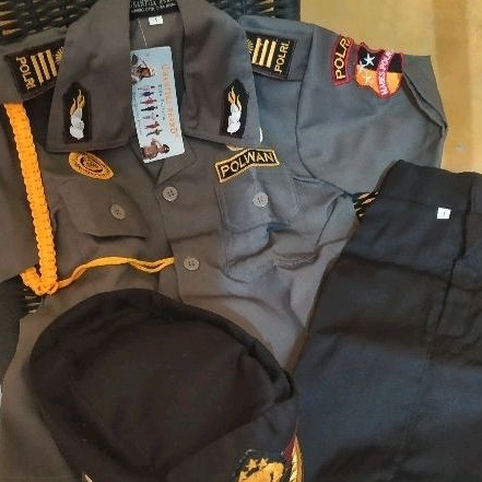 Jual Baju Kostum Profesi Polwan Anak Perempuan Karnaval PAUD TK SD