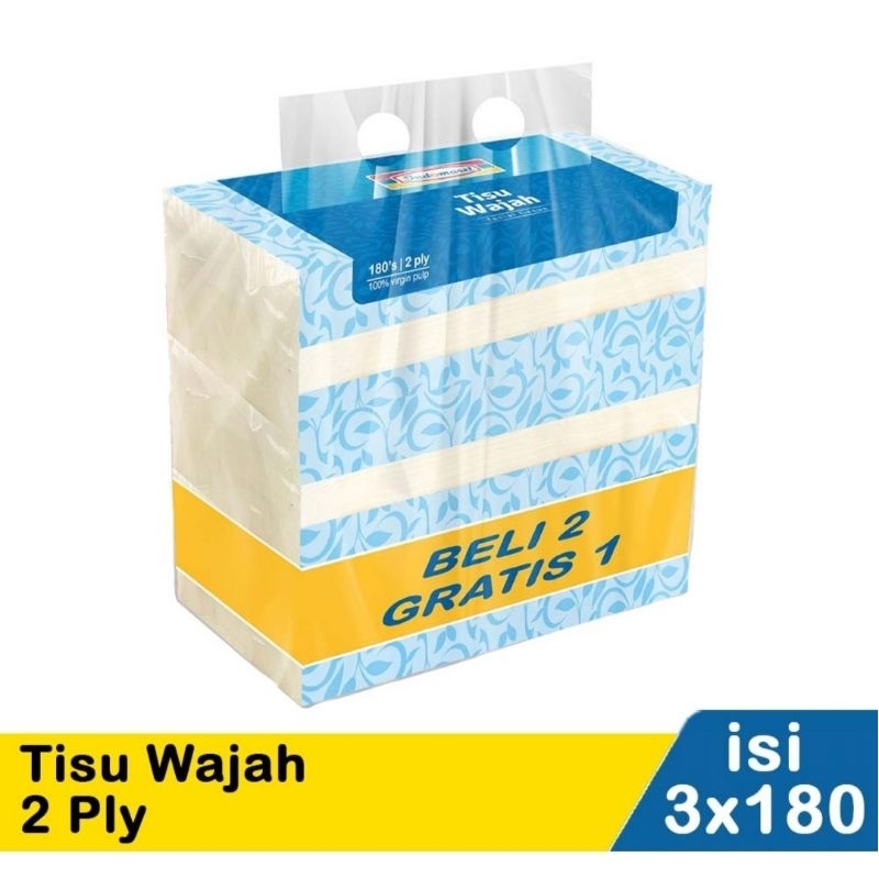 Jual Tissue Indomaret 2 Ply 3 X 180 Sheet Tissu Facial Murah Promo