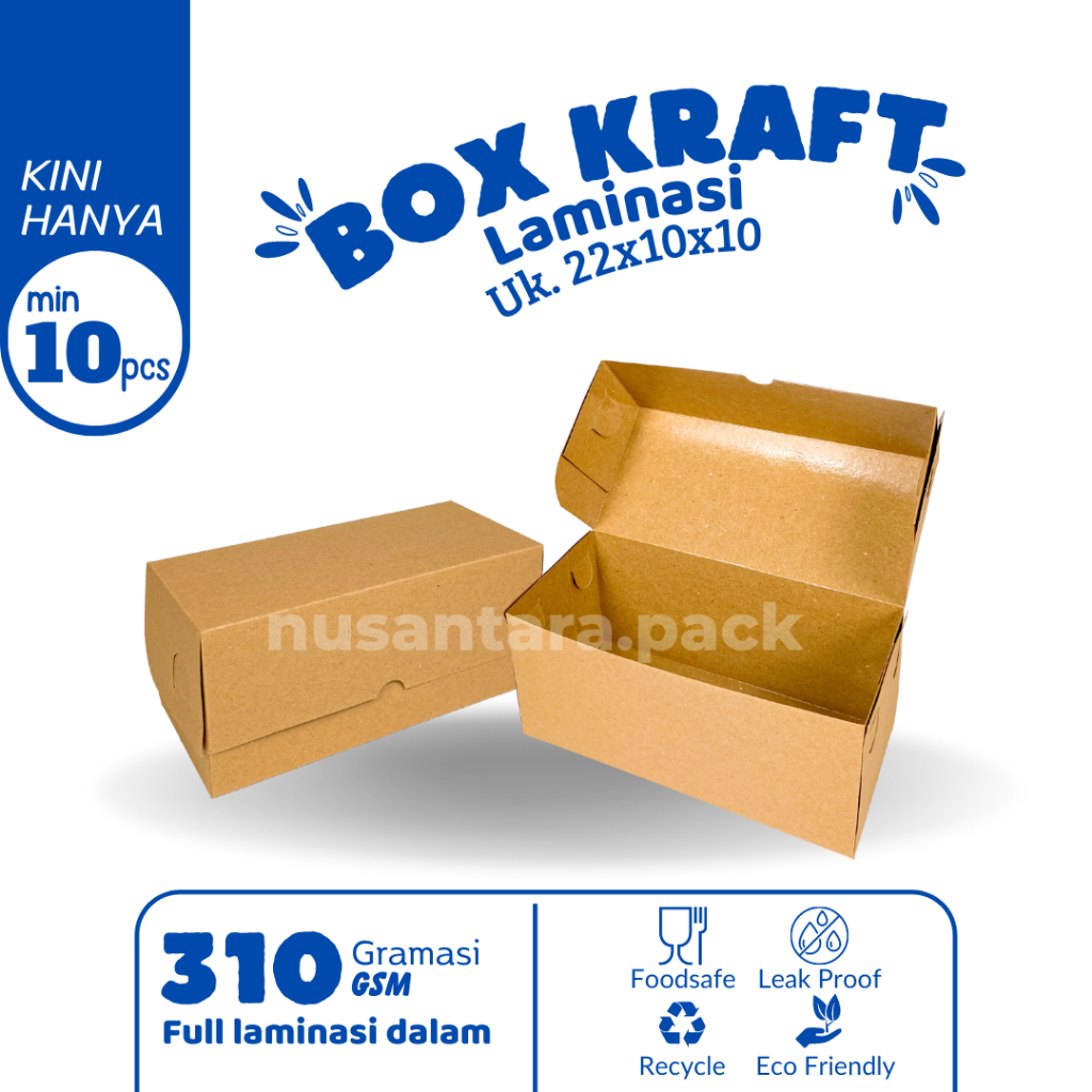 Jual Box Roti Bakar Bomboloni Kotak Bolu Dus Donut Kraft 22x10x10 ...
