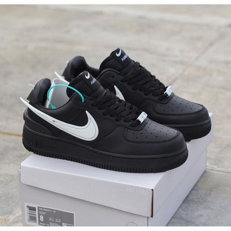 Jual Nike Air Force 1 Low Ambus Black White Original | Shopee Indonesia