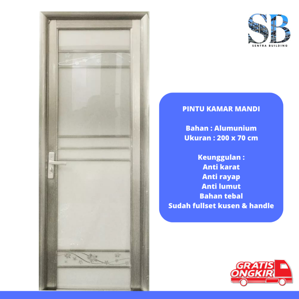 Jual Pintu Kamar Mandi / Pintu Toilet / Pintu Kamar Mandi Bahan Kaca
