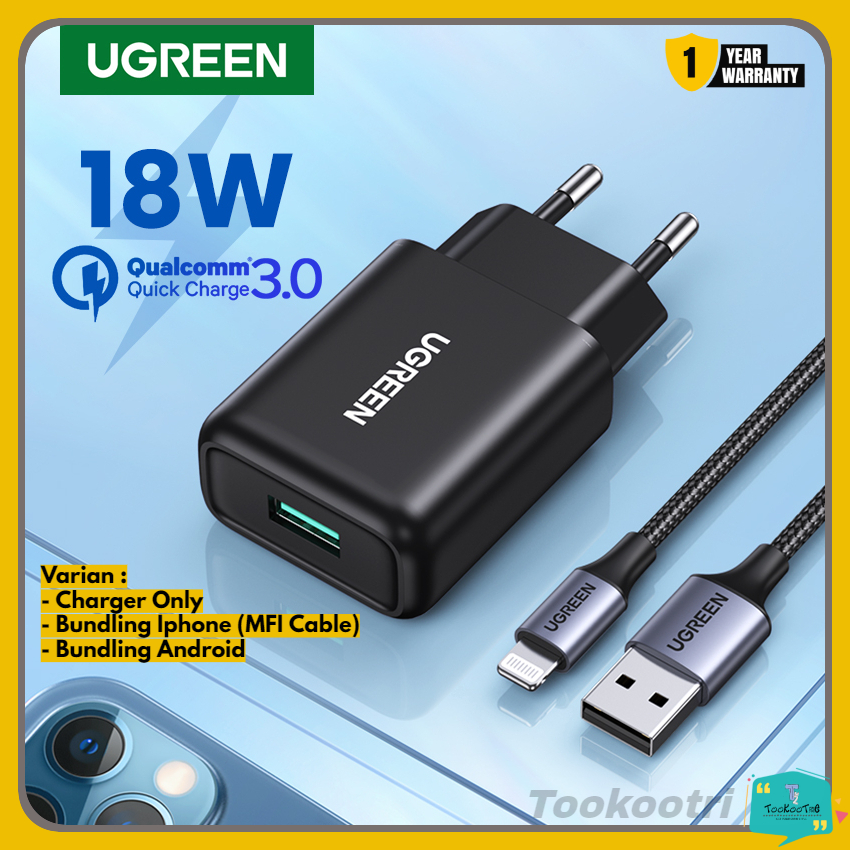 Jual Kepala Charger Iphone UGREEN 18W Fast Charging Iphone 8 X XR XS 11