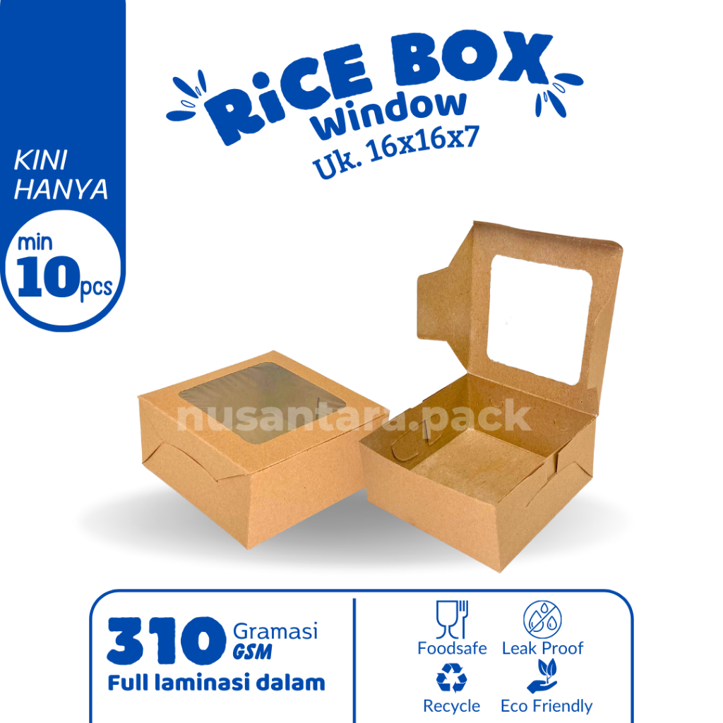 Jual [310 jendela] kotak nasi kue kraft hampers dus kue box roti cake ...