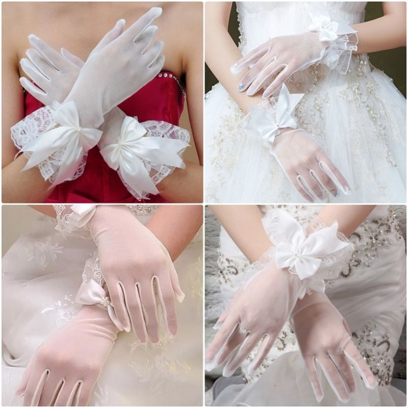 Jual Sarung Tangan Wanita Pengantin Pesta Wedding Gloves Transparan Shopee Indonesia 9411