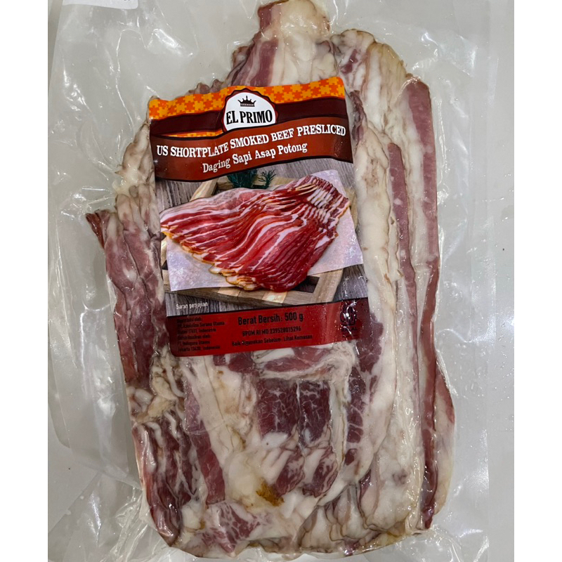 Jual Smoked Beef Us Shortplate Sliced 500g El Primo Shopee Indonesia