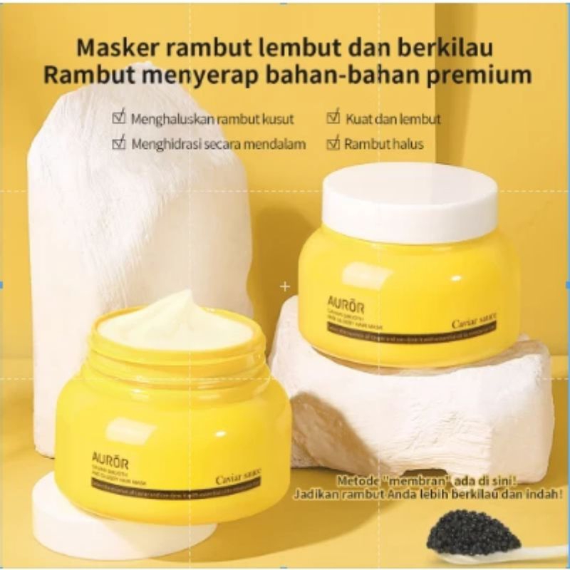 Jual AUROR MASKER RAMBUT SMOOTH AND SHINY [ KUNING] | Shopee Indonesia