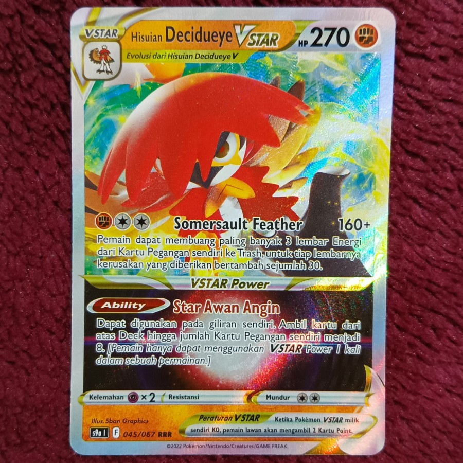 Mewtwo Pokemon Cards Pokemon Hisuian Decidueye VSTAR RRR 045/067  Japanese  Foil Near Mint