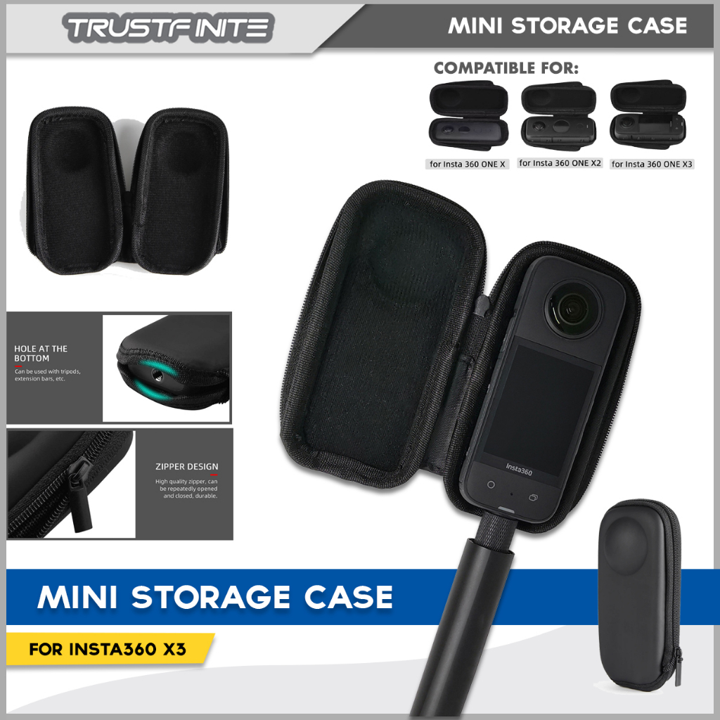 Jual Mini Storage Case Insta360 X3 / Tas Mini Insta360 One X2 Semi Open ...