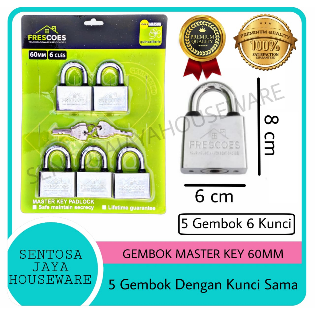 Jual GEMBOK BESI MASTER KEY / GEMBOK MASTER KEY 60MM / GEMBOK RUMAH ...