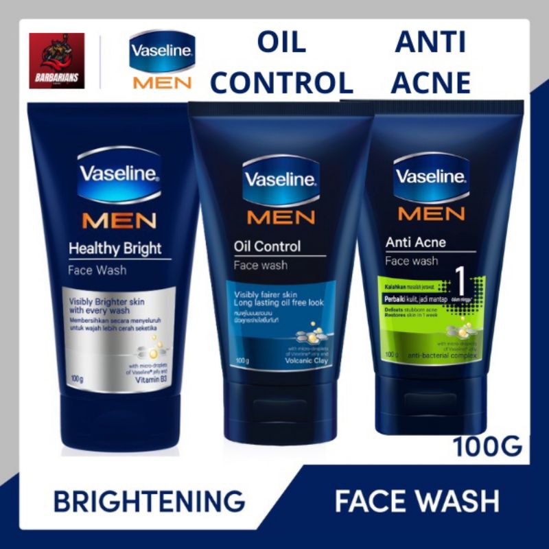 Jual Vaseline Men Face Wash Anti Acne Oil Control 100g Shopee