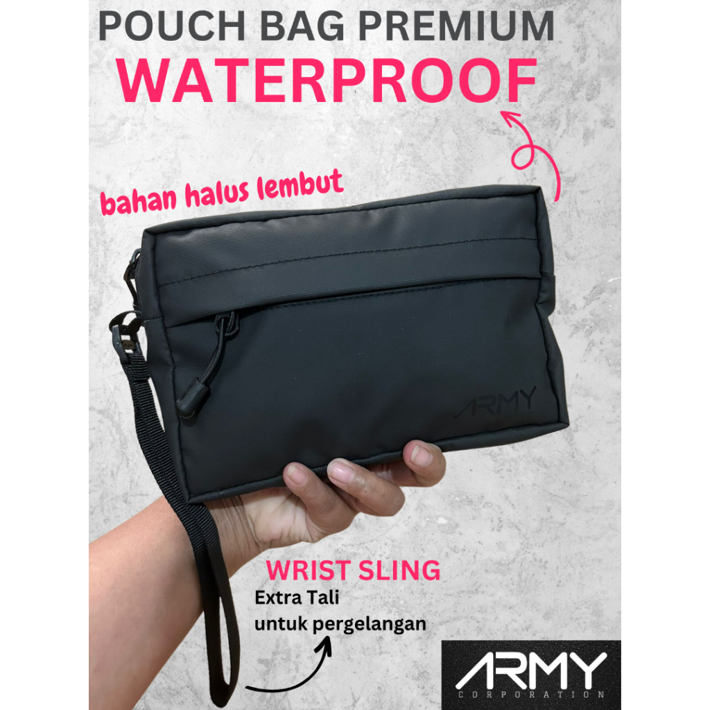 Jual ARMY Pouch bag pria wanita waterproof hand bag clutch dompet tas