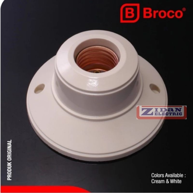 Jual Broco Fitting Plafon Bulat Putih Cream Fitting Lampu Plafon Bulat Broco Original