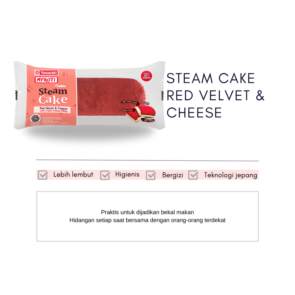 Jual YAMAZAKI MYROTI Steam Cake Redvelvet dan Krim keju | Shopee Indonesia