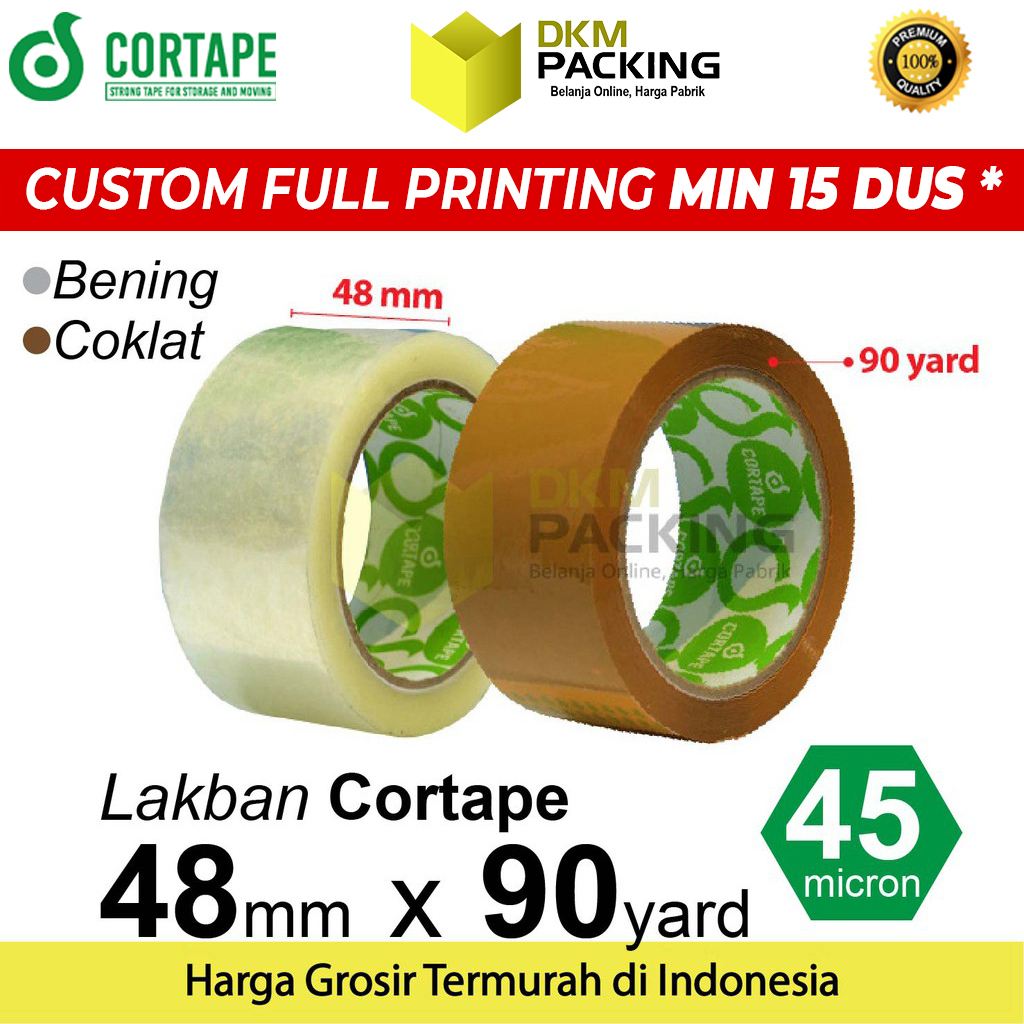 Jual Lakban 48mm x 90yard CORTAPE Plakban Isolasi OPP Tape PREMIUM ...
