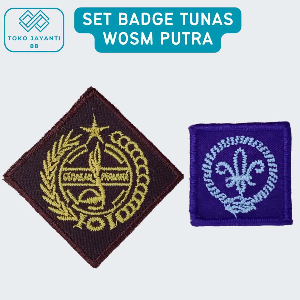 Jual Sepasang Bet Tanda Pelantikan Pramuka Badge Kitri Wosm Pandu Dunia