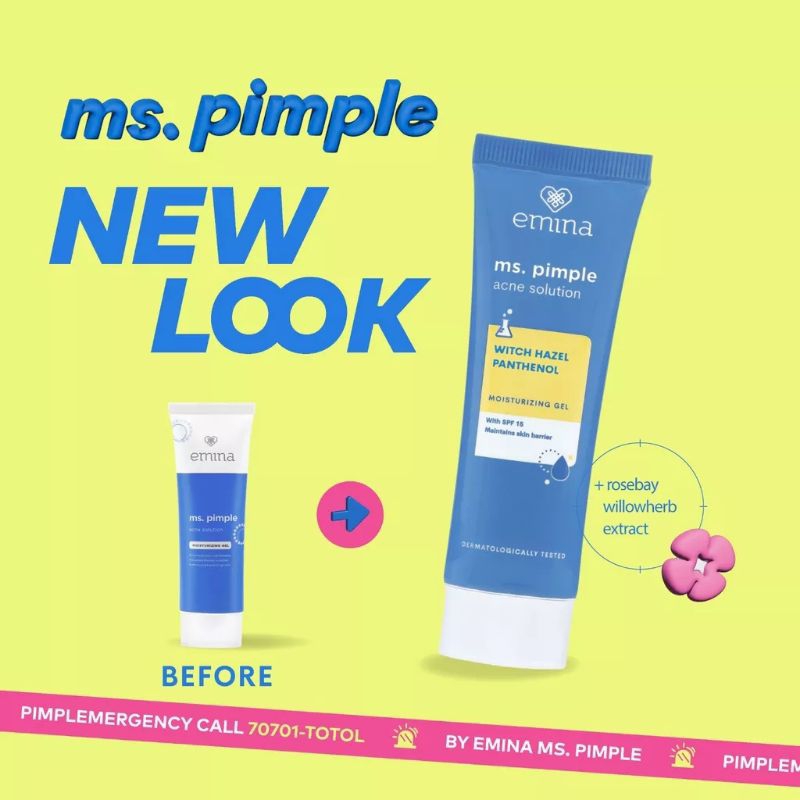 Jual Emina Ms Pimple Acne Solution Moisturizer Gel 20ml Shopee Indonesia
