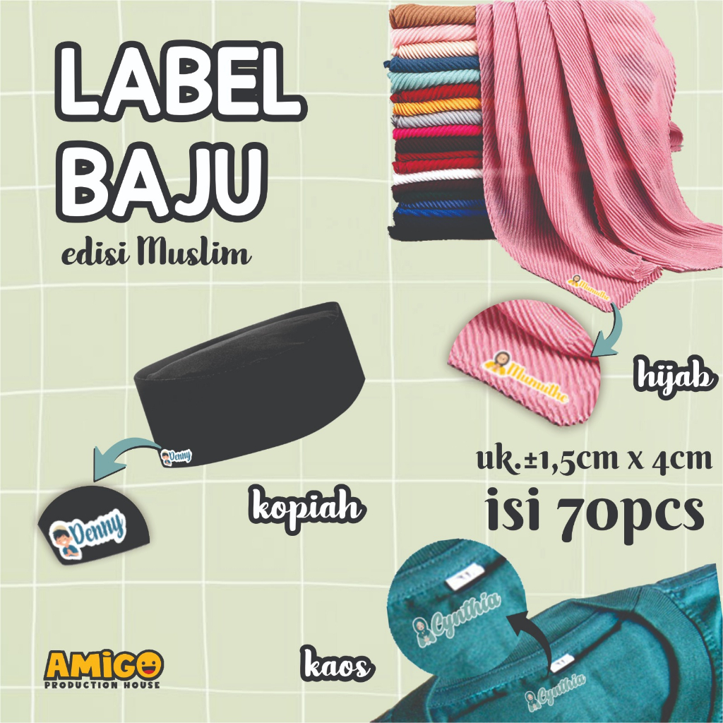 Jual Stiker Baju Setrika Label Nama Baju Stiker Kain Name Tag Laundry