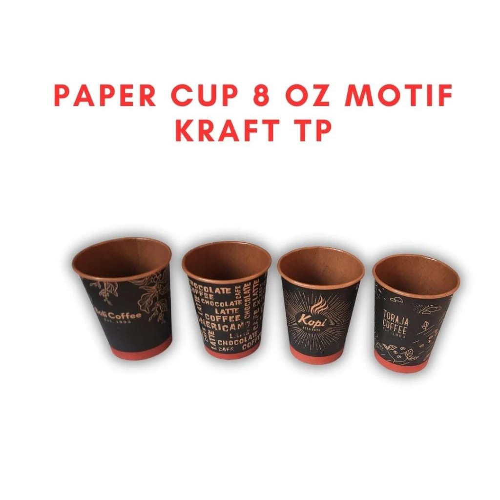 Jual Paper Cup 8 Oz Kraft Motif Gelas Kertas Kraft 8 Oz 240 Ml Shopee Indonesia 9989