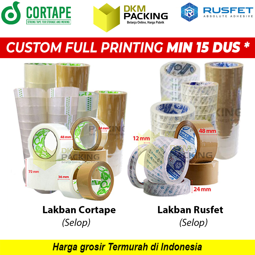 Jual Lakban Isolasi Solatip Tape OPP RUSFET CORTAPE VARIAN TERMURAH ...