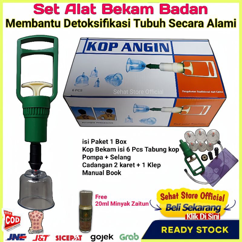 Jual Kop Angin Alat Bekam Kesehatan Praktis Isi Pcs Tabung Plus Selang Kop Angin Lengkap Isi