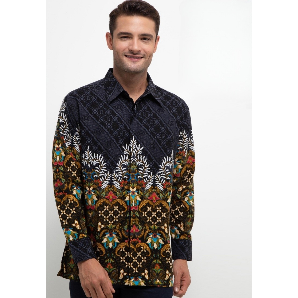 Arjuna Weda Kemeja Batik Print Rangrang Sulam