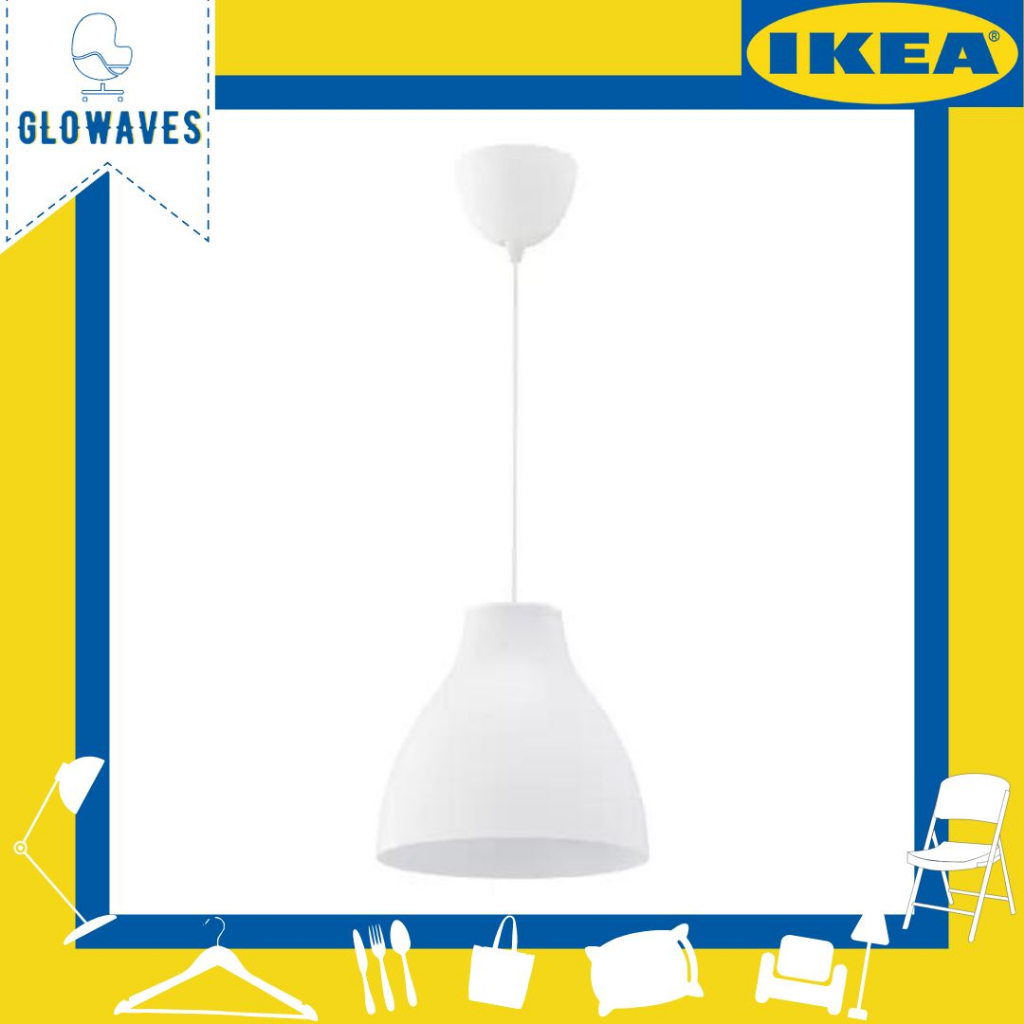 Jual Ikea Melodi Kap Lampu Gantung Simple Estetik Putih 28 Cm