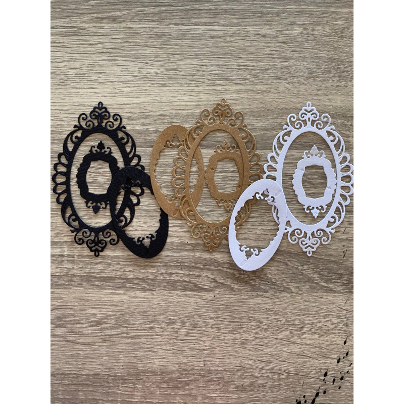 Jual 1 set isi 9pcs diescut bentuk frame elips/die cut warna murah ...